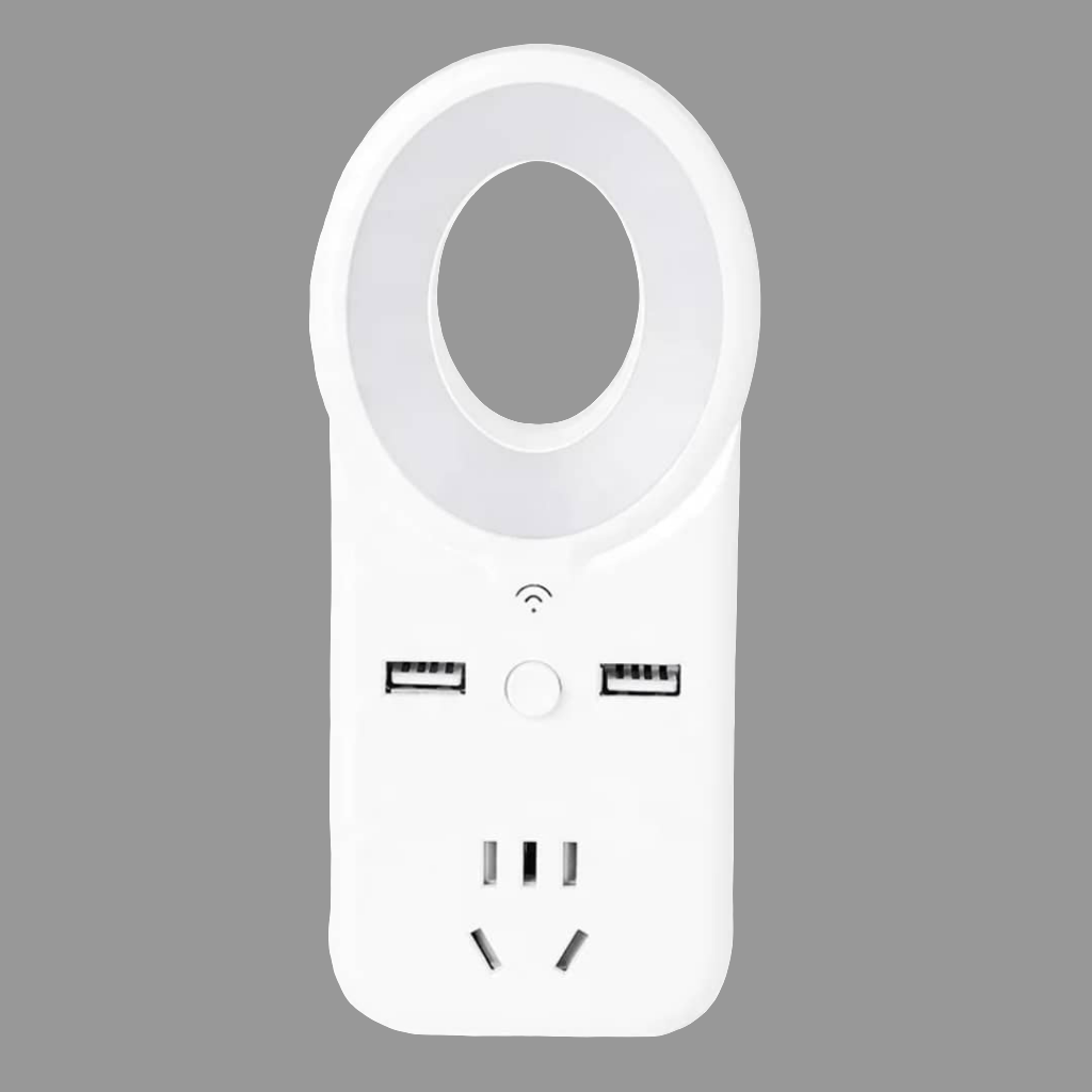 Multiprise murale intelligente avec veilleuse LED et ports USB